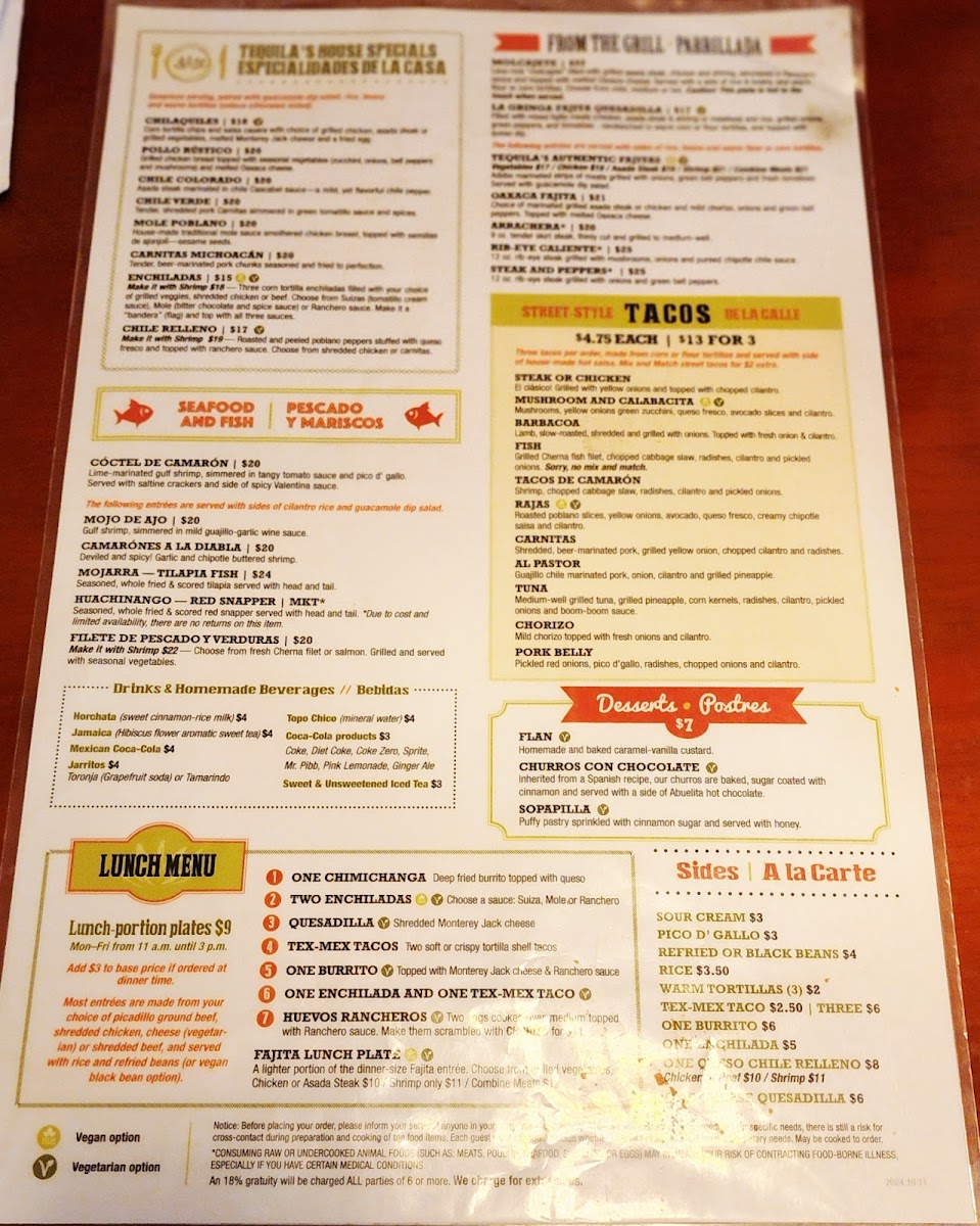Tequila's Town Mexican Restaurant Menu - Image 2